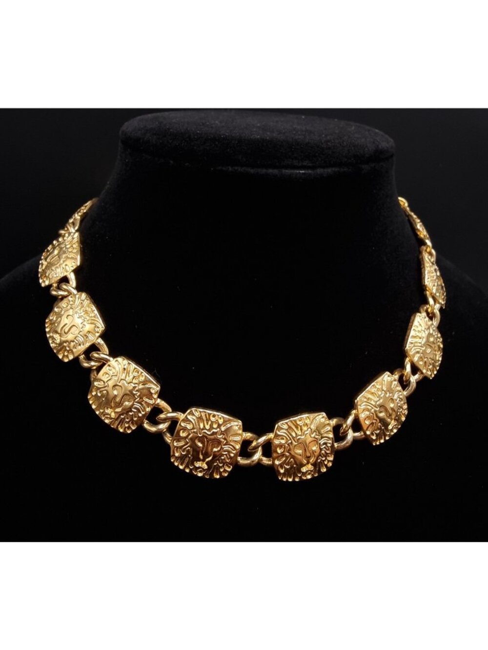 Vintage 1990's Anne Klein Iconic Lion Head Link Necklace